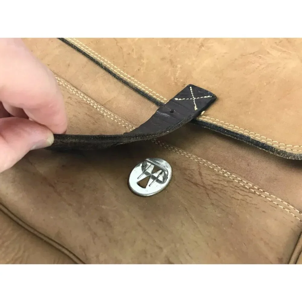 Rugby North America Unisex Adult Brown Leather Shoulder‎ Strap Messenger Bag